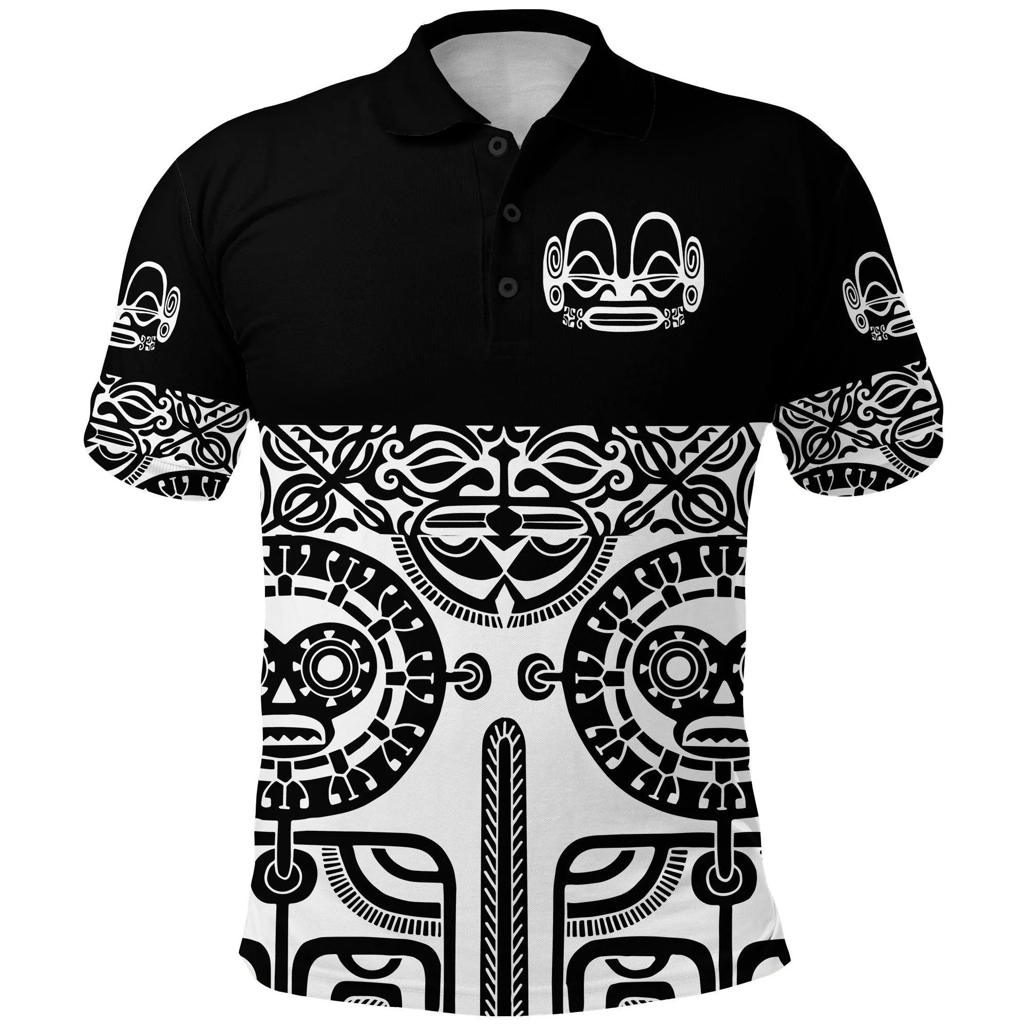 Marquesas Islands Polo Shirt Marquesan Tattoo Special Style - Black LT8