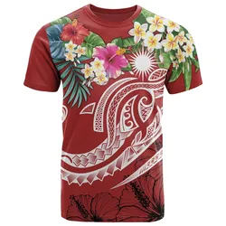 Marshall Islands Polynesian T-Shirt - Summer Plumeria (Red)