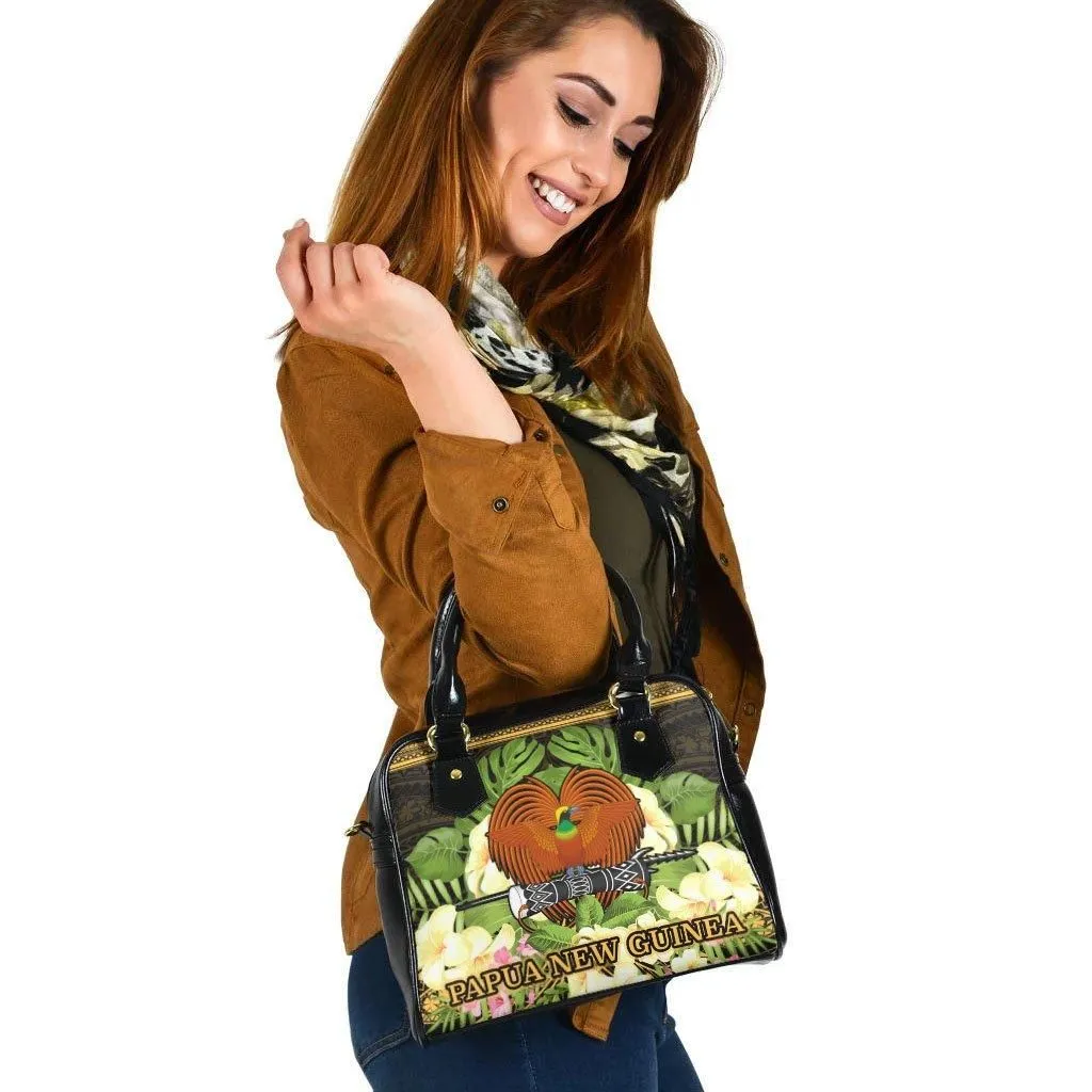 Papua New Guinea Shoulder Handbag - Polynesian Gold Patterns Collection
