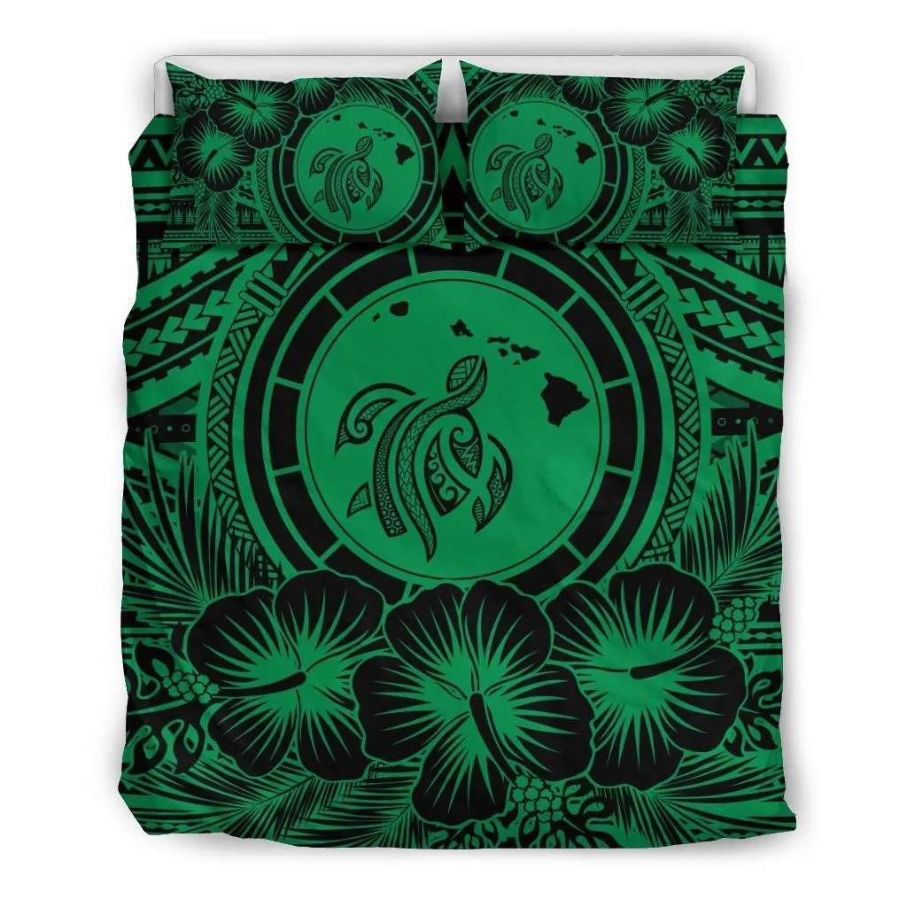 Alohawaii Bedding Set Hawaii Map Honu Hibiscus Green Polynesian Bedding Set Ah Jg Dhc1712669Dd