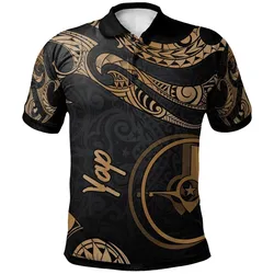 Yap Polynesian Polo Shirt - Poly Tattoo Gold Version