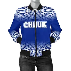 Chuuk Women's Bomber Jacket - Fog Blue Style - BN09