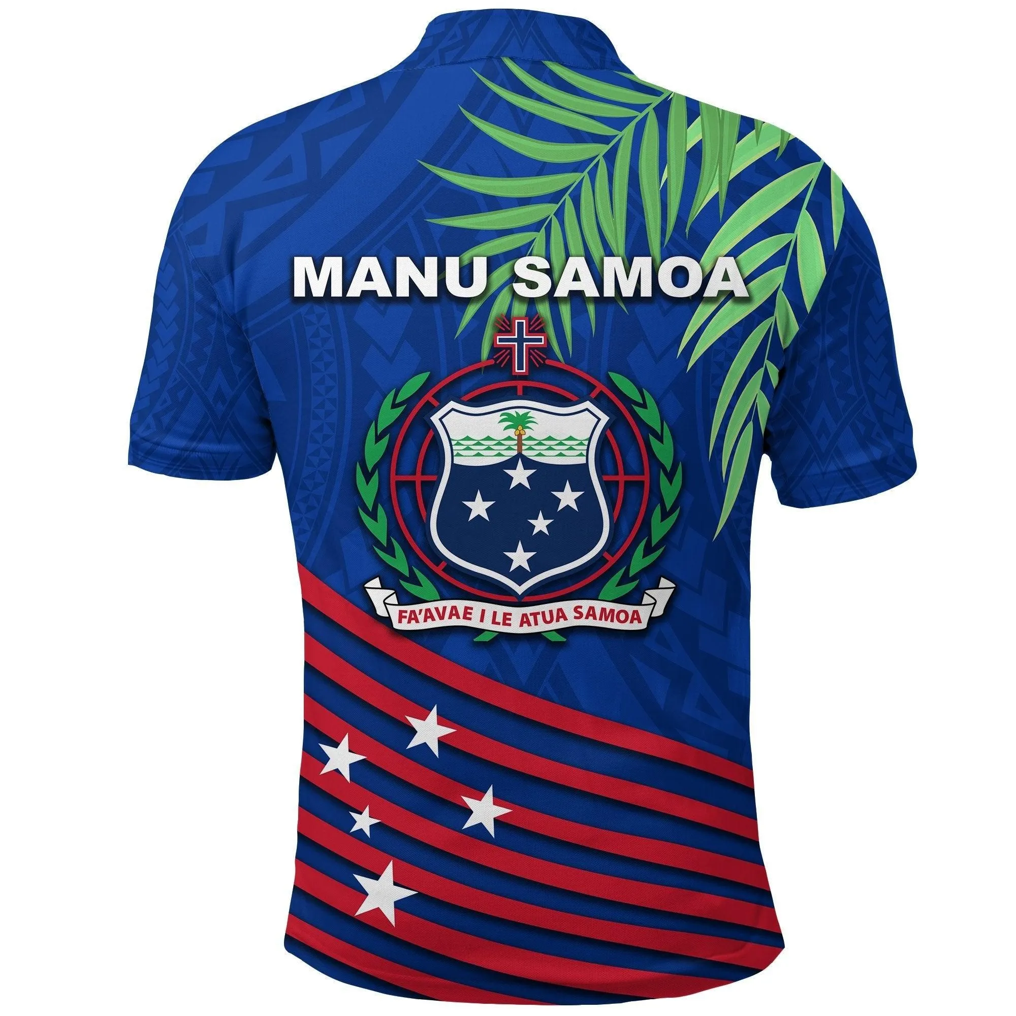 Samoa Polo Shirt Coconut Leaves Rugby Style