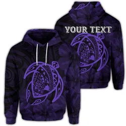 (Personalised) Hawaiian Map Turtle Kanaka Hibiscus Polynesian Hoodie - Purple