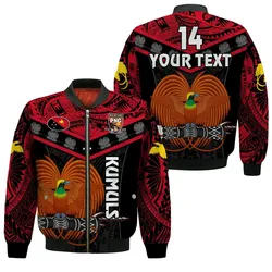 (Custom Text And Number) Papua New Guinea Rugby Bomber Jacket PNG Kumuls Bird Of Paradise Black LT14