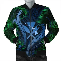 Hawaii Shark Polynesian Tropical Bomber Jacket - Pastel - AH