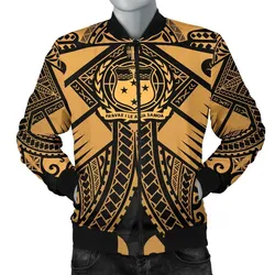 FamilyGater Jacket - Bomber Jacket Samoa Polynesian - Samoa Gold Seal with Polynesian Tattoo - BN18
