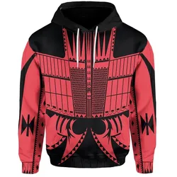 Warrior Yap Tattoo All Over Hoodie Red