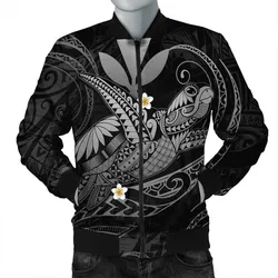 Hawaii Turtle Polynesian Bomber Jacket - Nane Style Gray