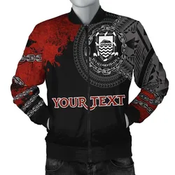 Tuvalu Polynesian Personalised Mens Bomber Jacket - Polynesian Chain Style