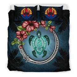 Polynesian Tahiti Polynesian Turtle Hibiscus Mother Son A Bedding Set Camliyu