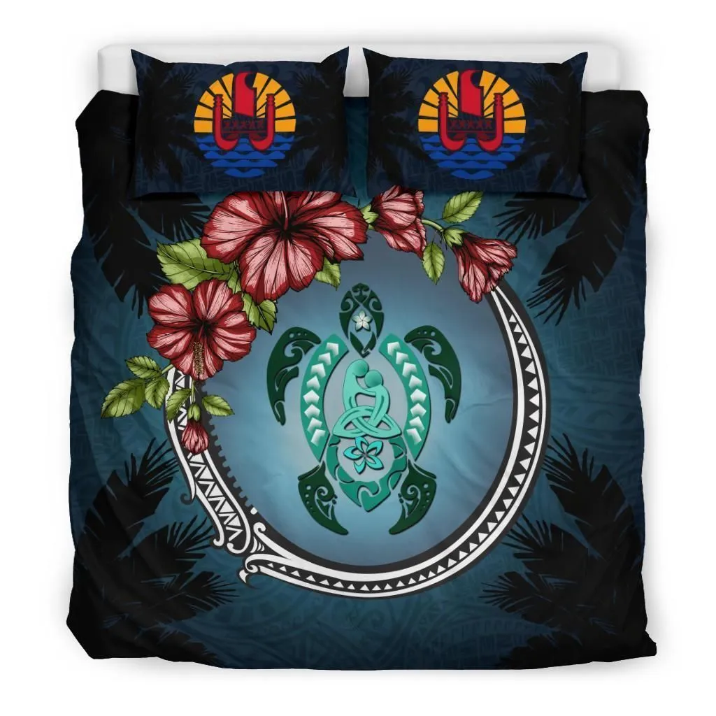 Polynesian Tahiti Polynesian Turtle Hibiscus Mother Son A Bedding Set Camliyu