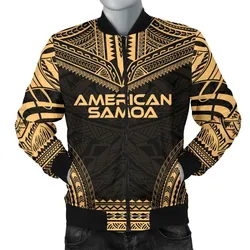 American Samoa Polynesian Chief Men's Bomber Jacket - Gold Version - Bn10