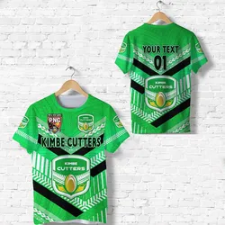 (Custom Personalised) Papua New Guinea Kimbe Cutters T Shirt Rugby - Green, Custom Text And Number LT8