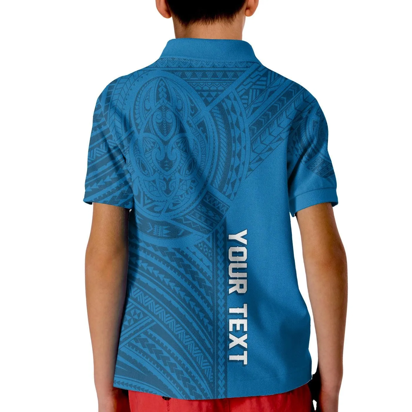 (Custom Personalised) FSM Yap Micronesian Pattern KID Polo Shirt Tattoo Style LT7