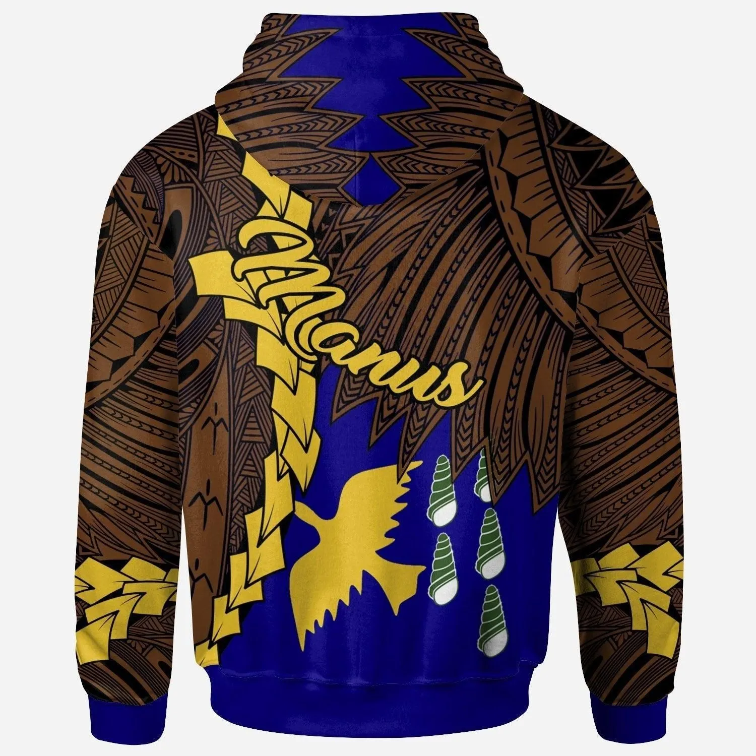 (Custom) Papua New Guinea Manus Province Polynesian Hoodie - Tribal Wave Tattoo