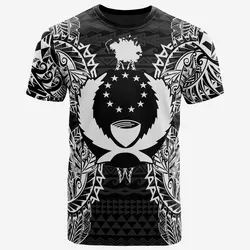 Pohnpei All Pohnpei Flag Map Polynesian Tattoo White Black Unisex 3D T-Shirt All Over Print ONCIM