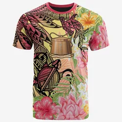 Tokelau T shirt - Flowers Tropical With Sea Animals