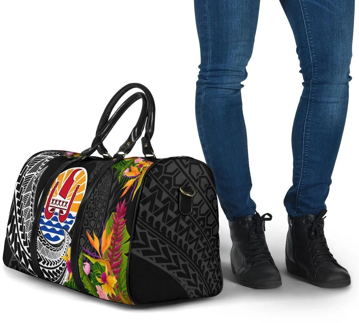 Tahiti Travel Bag - Seal Spiral Polynesian Patterns