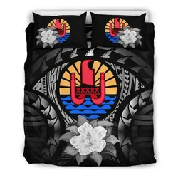 FamilyGater Bedding Set - Cover and Pillow Cases Tahiti Gray Hibiscus A02