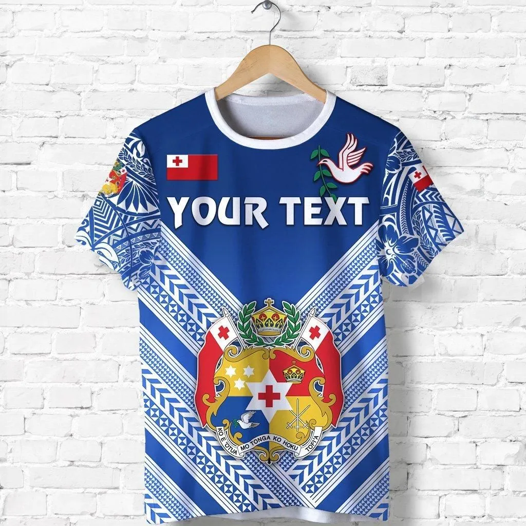 (Custom Personalised) Mate MaA Tonga Rugby T Shirt Polynesian Creative Style - Blue