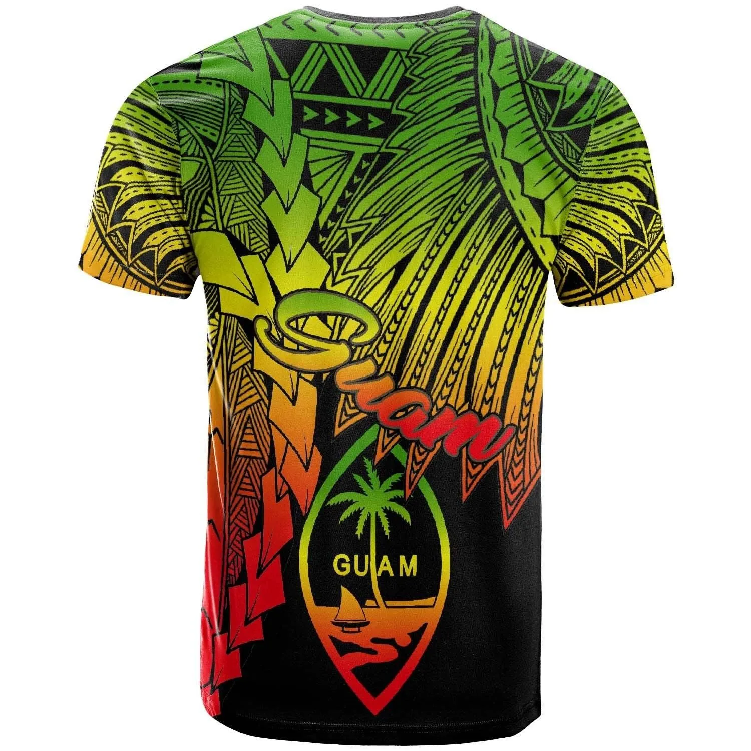Guam Polynesian T-Shirt - Tribal Wave Tattoo Reggae