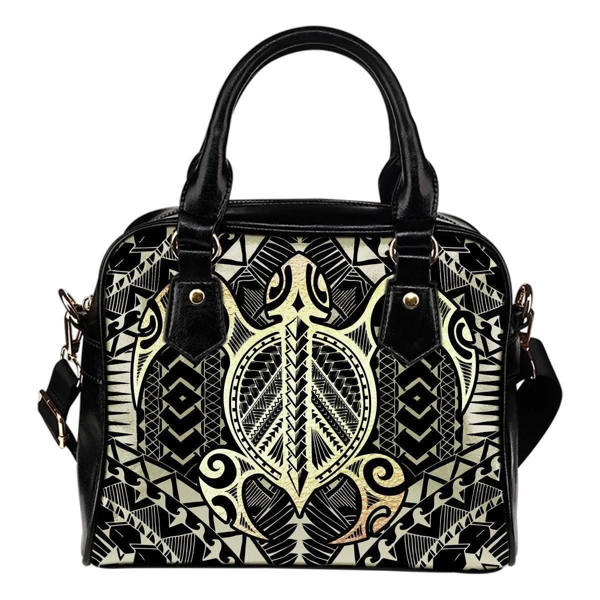 Polynesian Turtle Shoulder Handbag (White) A6