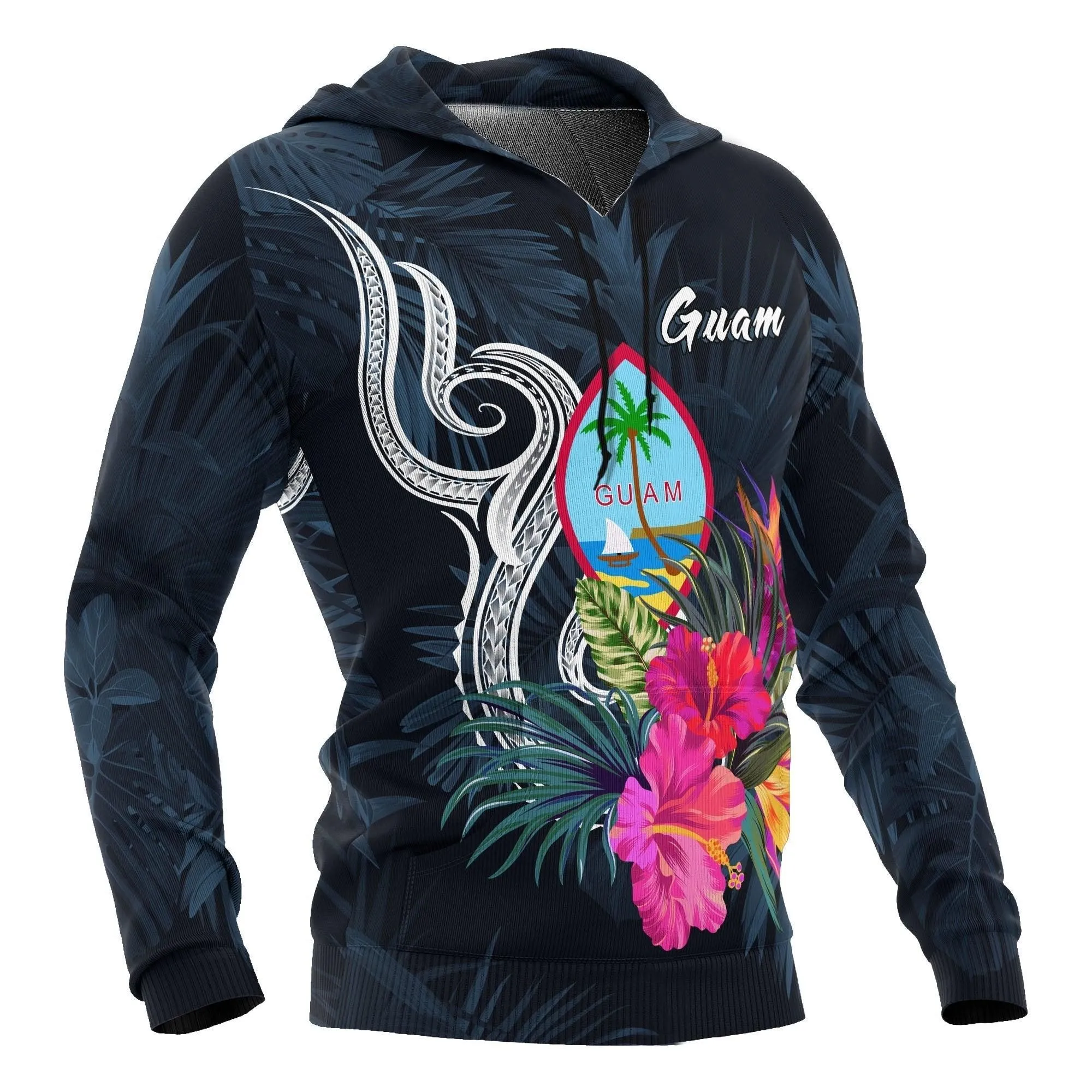 Guam Polynesian Hoodie - Tropical Flower