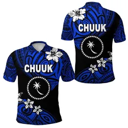 FSM Chuuk Polo Shirt Unique Vibes - Blue LT8