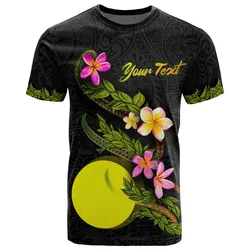 Palau Polynesian Custom Personalised T shirt - Plumeria Tribal