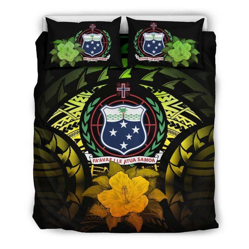 Samoa Reggae Hibiscus Bedding Set Bedroom Decor
