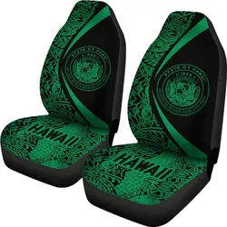 Hawaii Coat Of Arm Polynesian Car Seat Covers - Circle Style 04 J1