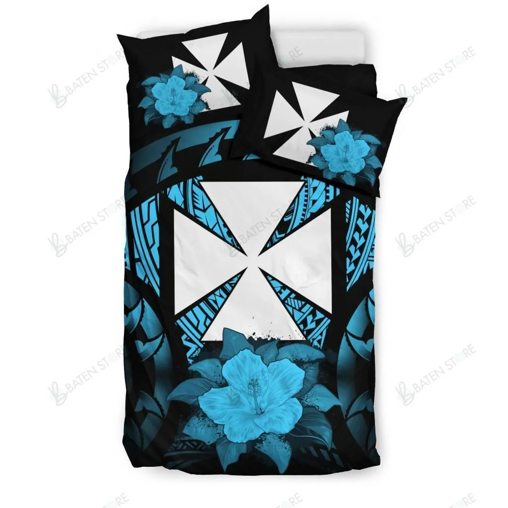 Wallis And Futuna Turquoise Hibiscus Bedding Set Bedroom Decor