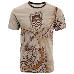 Tuvalu T shirt - Hibiscus Flowers Vintage Style