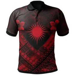 Alohawaii Shirt - Polo Shirt Marshall Islands Polynesian Marshall Islands Red Flag Camisole Hibiscus Style - BN18