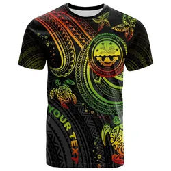 Federated States of Micronesia Custom Personalised T-shirt - Coat Of Arm with Reggae Turtle