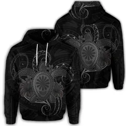 Alohawaii Hoodie - Hawaiian Turtle Hibiscus Polynesian Hoodie - Full Style - Gray - AH - J4R