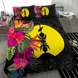 New Caledonia Bedding Set - Polynesian Hibiscus Pattern