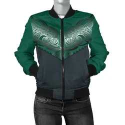 Koru Polynesian Tattoo Women Bomber Jacket