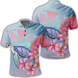 Hawaii Map Kanaka Turtle Galaxy Night Plumeria Hibiscus Polo Shirt - AH