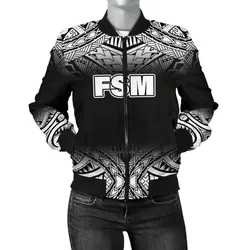 FamilyGater Jacket - Bomber Jacket Federated States Of Micronesia - Fog Black Style - BN09