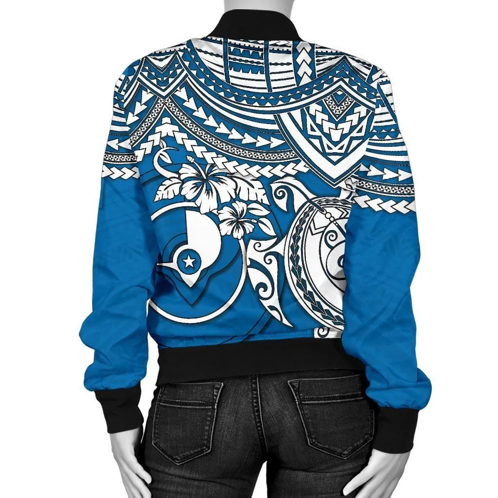 Yap Polynesian Bomber Jacket (Women) - Polynesian Turtle - BN15