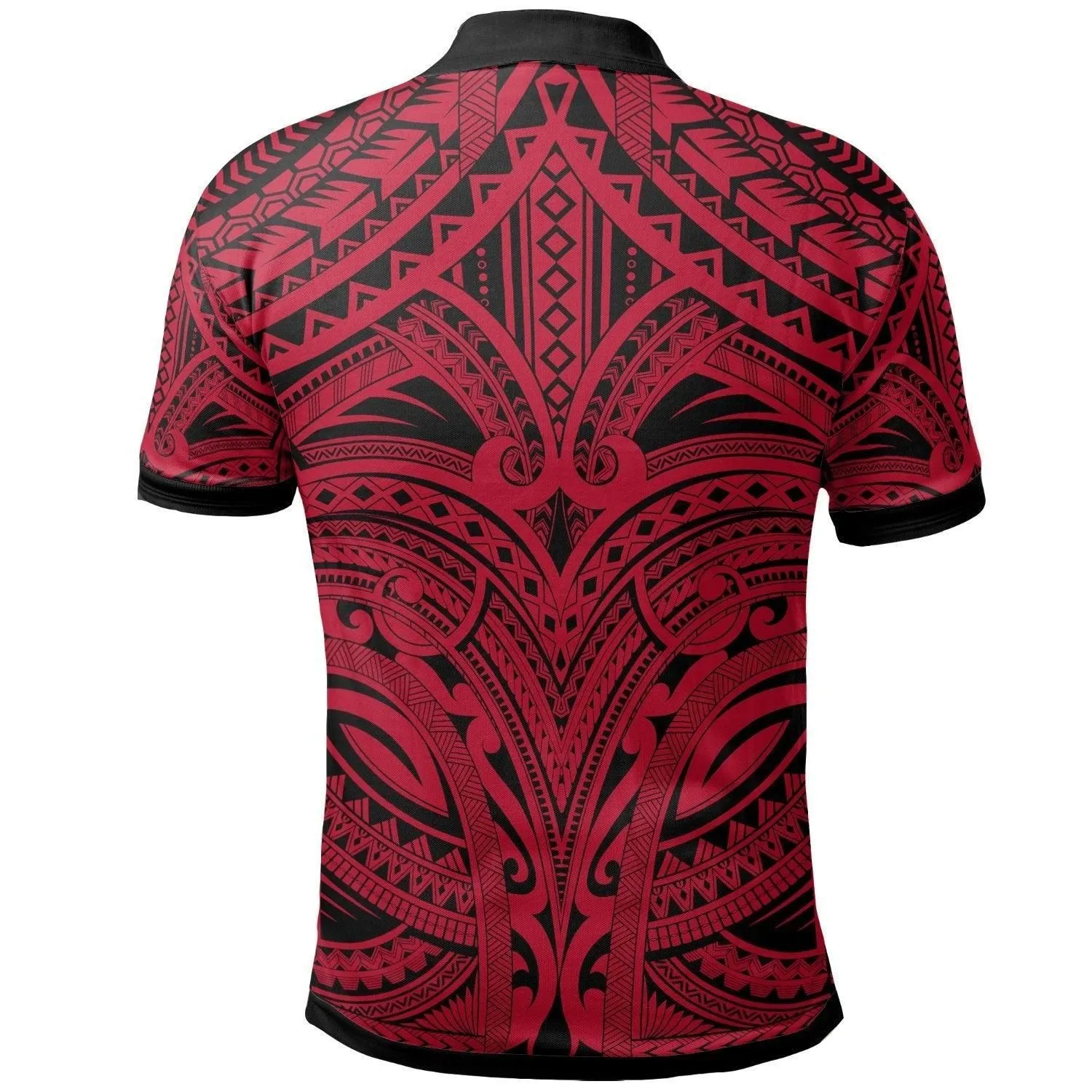 Fiji All Over Polo Shirt - FiJi Coat Of Arm (Red)
