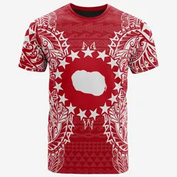 Cook Islands Polynesian All Cook Islands Flag Map Polynesian Tattoo Red White Unisex 3D T-Shirt All Over Print ONCLH