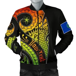 Pohnpei Personalised Mens Bomber Jacket - Polynesian Decorative Patterns