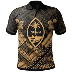 Guam Polynesian Polo Shirt - Guam Gold Seal Camisole Hibiscus Style
