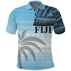 Fiji Tapa Polo Shirt Tattoo Style