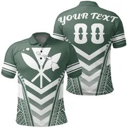 Hawaii Kanaka Map Football Jersey Polynesian Polo Shirt - Green - Maris Style