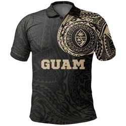 Guam Polo Shirt - Guam Coat of Arms Polynesian Tattoo