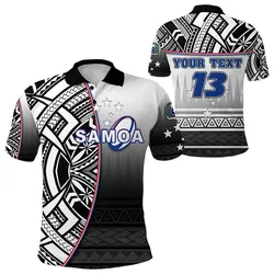 (Custom Personalised) Manu Samoa Rugby Polo Shirt Impressive Version Black - Custom Text and Number
